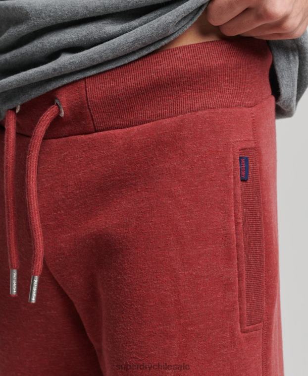hombres Superdry rojo joggers de algodón orgánico con logo vintage bordado 2R68Z6387