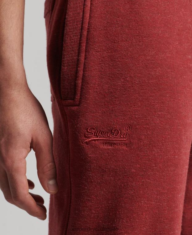 hombres Superdry rojo joggers de algodón orgánico con logo vintage bordado 2R68Z6387