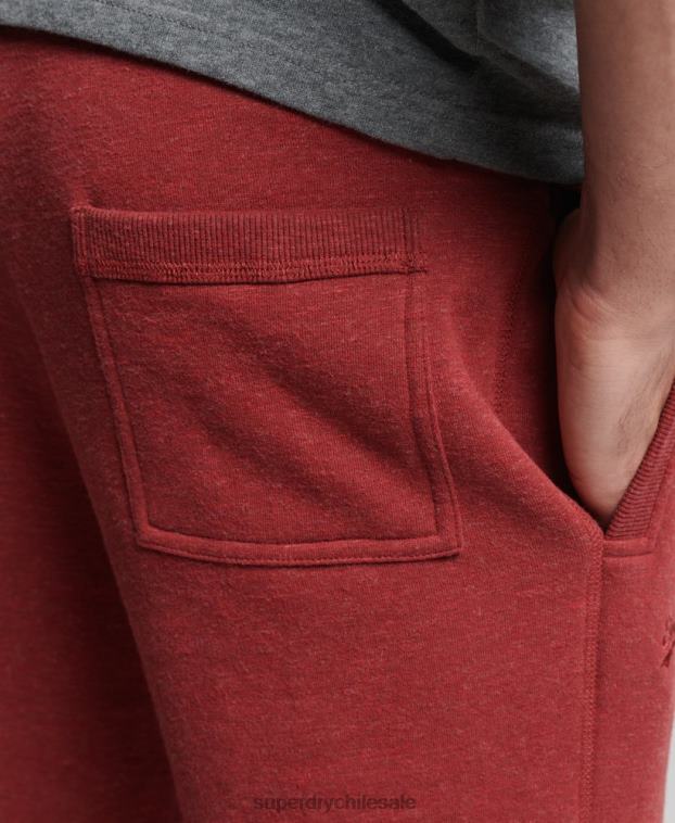 hombres Superdry rojo joggers de algodón orgánico con logo vintage bordado 2R68Z6387