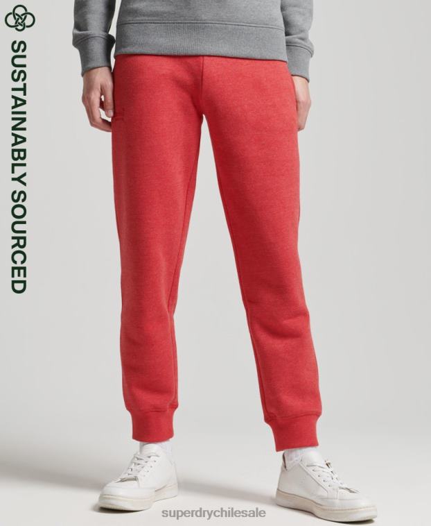 hombres Superdry rojo joggers de algodón orgánico con logo vintage bordado 2R68Z6388