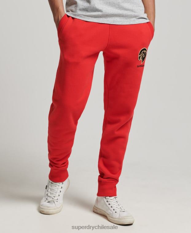 hombres Superdry rojo joggers universitarios vintage 2R68Z6469