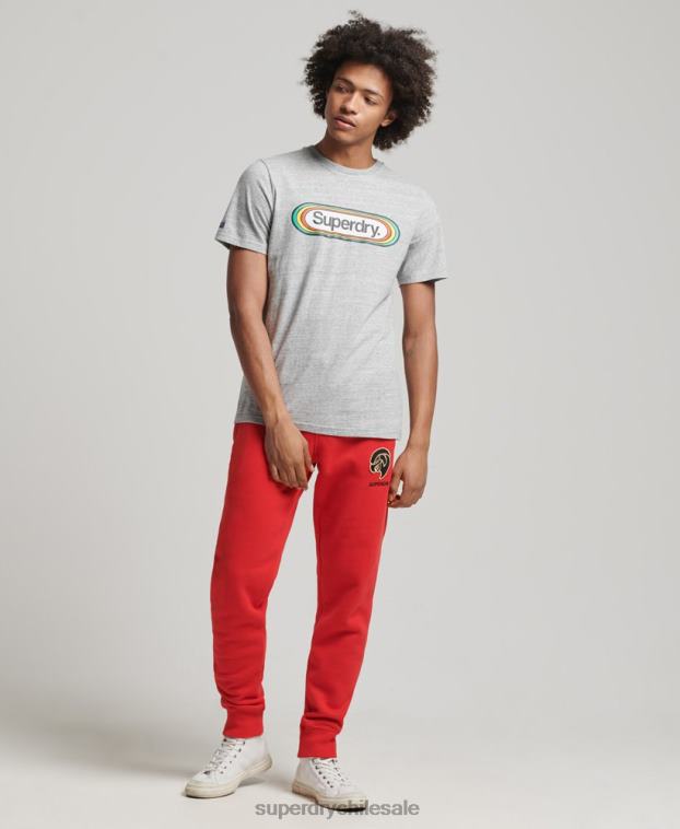 hombres Superdry rojo joggers universitarios vintage 2R68Z6469