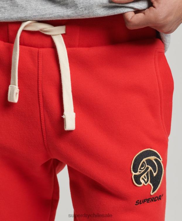 hombres Superdry rojo joggers universitarios vintage 2R68Z6469
