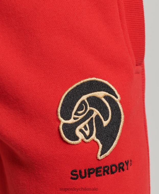 hombres Superdry rojo joggers universitarios vintage 2R68Z6469