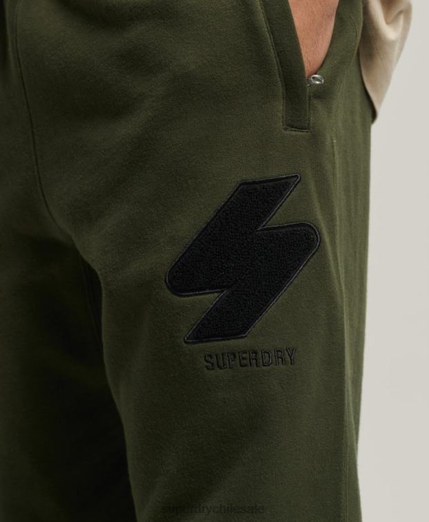 hombres Superdry verde code joggers clásicos de chenilla 2R68Z6427