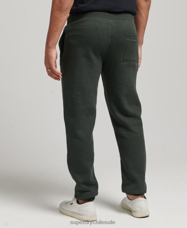 hombres Superdry verde joggers de algodón orgánico con logo vintage bordado 2R68Z6437