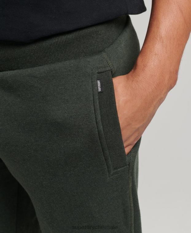hombres Superdry verde joggers de algodón orgánico con logo vintage bordado 2R68Z6437