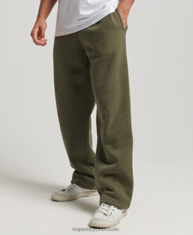 hombres Superdry verde joggers rectos de algodón orgánico con logo vintage 2R68Z80