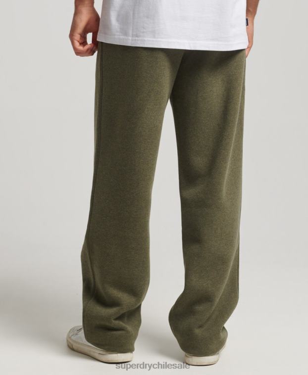 hombres Superdry verde joggers rectos de algodón orgánico con logo vintage 2R68Z80