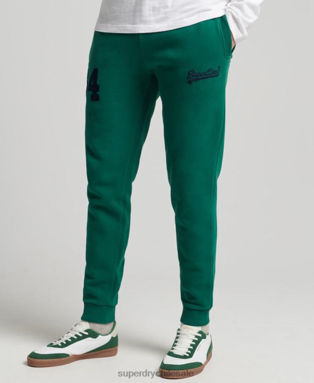 hombres Superdry verde joggers universitarios con logo vintage 2R68Z6385