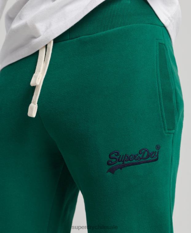 hombres Superdry verde joggers universitarios con logo vintage 2R68Z6385