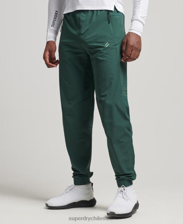 hombres Superdry verde pantalones de chándal tejidos elásticos 2R68Z5382
