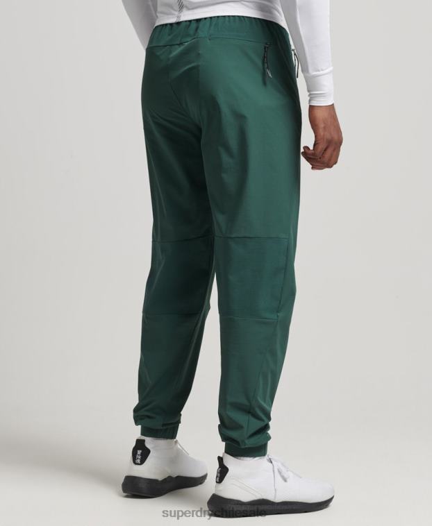 hombres Superdry verde pantalones de chándal tejidos elásticos 2R68Z5382