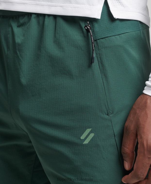 hombres Superdry verde pantalones de chándal tejidos elásticos 2R68Z5382