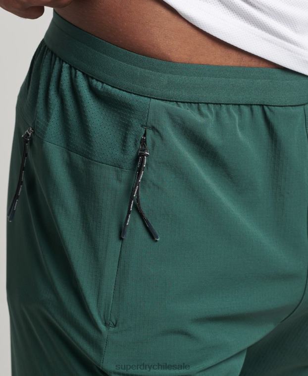 hombres Superdry verde pantalones de chándal tejidos elásticos 2R68Z5382
