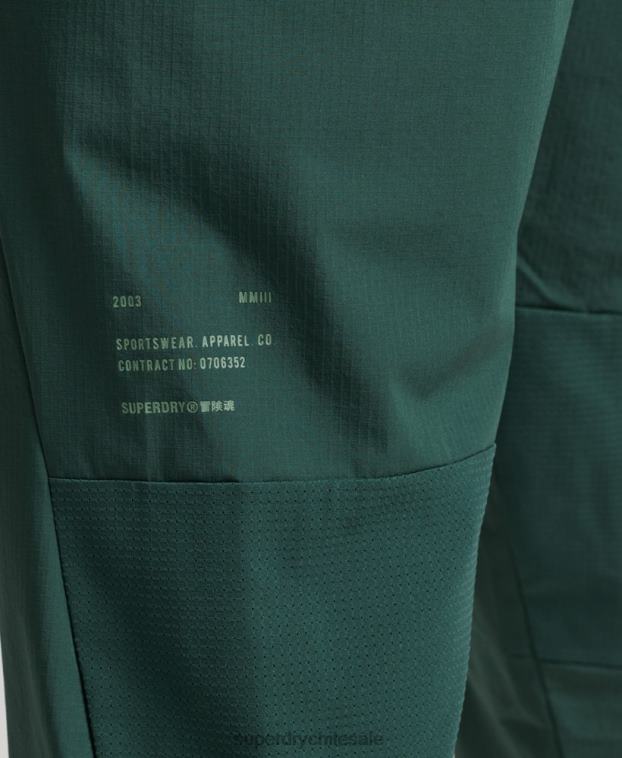 hombres Superdry verde pantalones de chándal tejidos elásticos 2R68Z5382