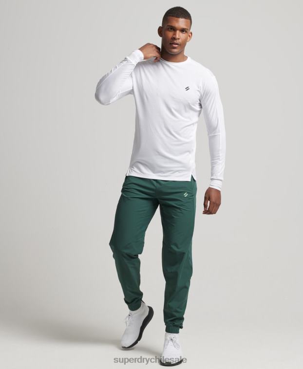 hombres Superdry verde pantalones de chándal tejidos elásticos 2R68Z5382