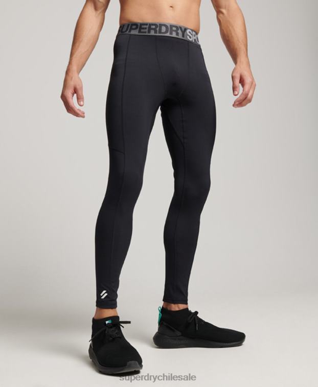 hombres Superdry negro leggins ajustados de cuerpo entero 2R68Z1420