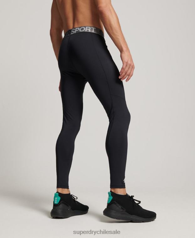 hombres Superdry negro leggins ajustados de cuerpo entero 2R68Z1420