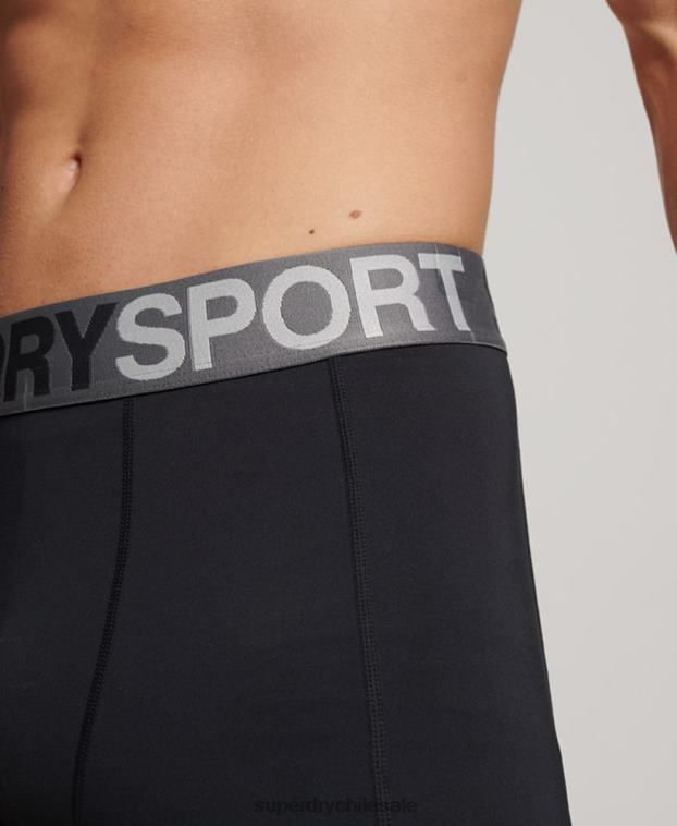 hombres Superdry negro leggins ajustados de cuerpo entero 2R68Z1420