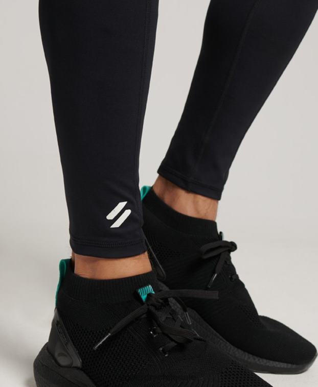 hombres Superdry negro leggins ajustados de cuerpo entero 2R68Z1420