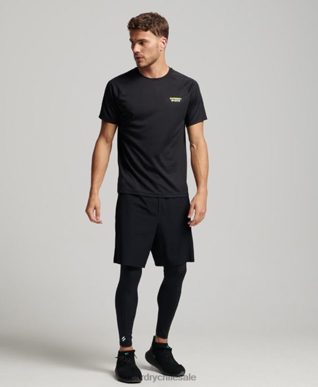 hombres Superdry negro leggins ajustados de cuerpo entero 2R68Z1420