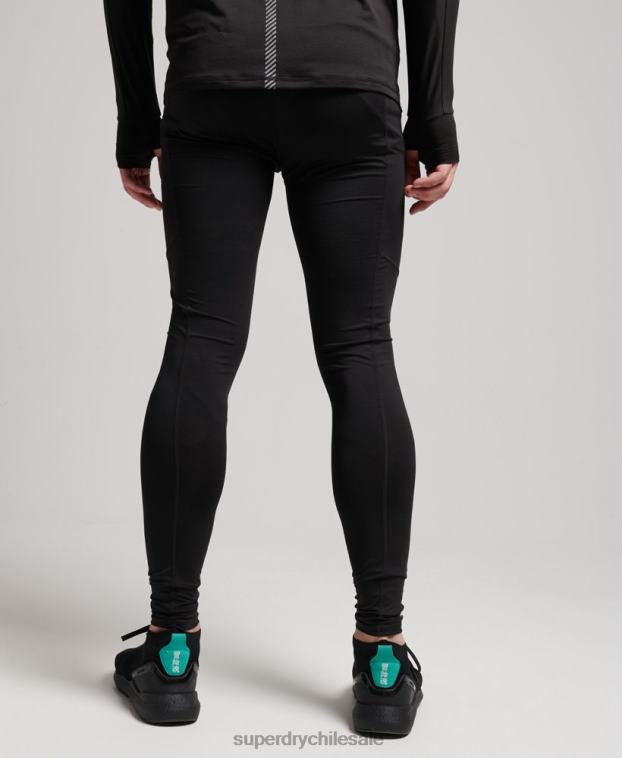 hombres Superdry negro leggins de capa base 2R68Z1374