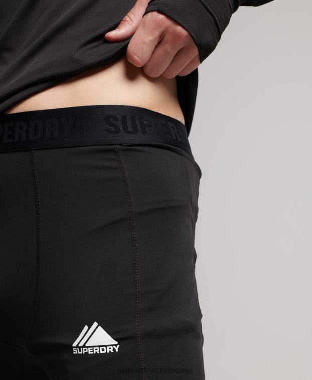 hombres Superdry negro leggins de capa base 2R68Z1374