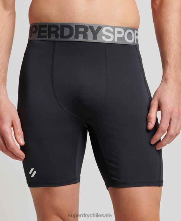 hombres Superdry negro pantalones cortos ajustados 2R68Z303