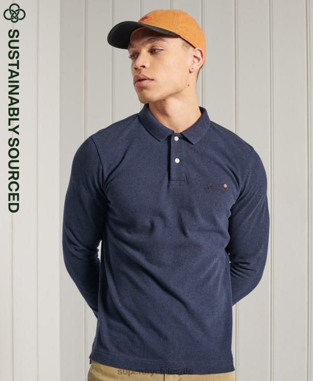 hombres Superdry Armada polo clásico de piqué de algodón orgánico 2R68Z6492