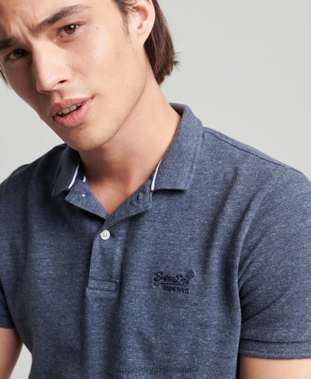 hombres Superdry Armada polo de piqué clásico esencial de algodón orgánico 2R68Z6481