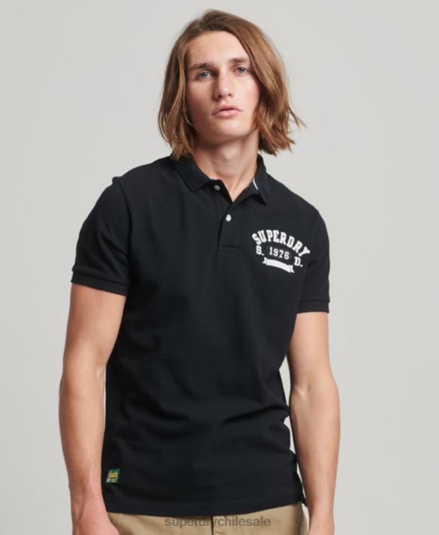 hombres Superdry negro playera tipo polo Superstate 2R68Z77