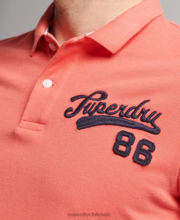 hombres Superdry rosa playera tipo polo Superstate 2R68Z68
