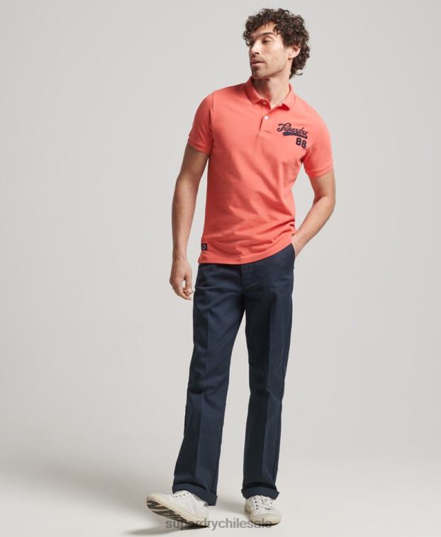 hombres Superdry rosa playera tipo polo Superstate 2R68Z68