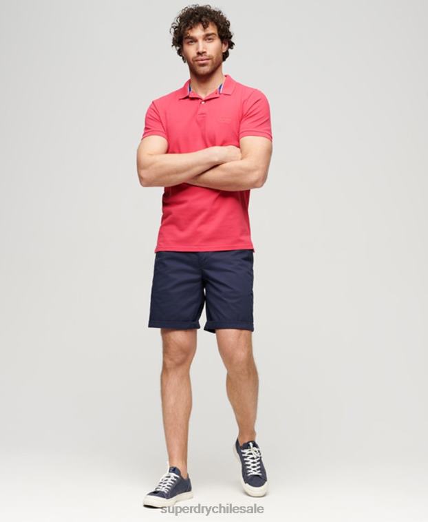 hombres Superdry rosa polo destruido 2R68Z37