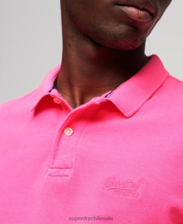 hombres Superdry rosa polo destruido 2R68Z78