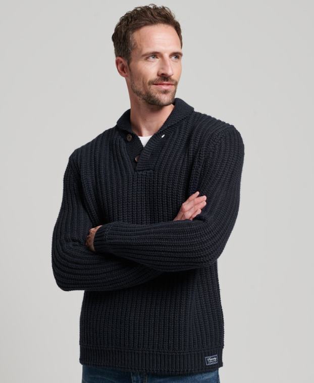 hombres Superdry Armada jersey con chal 2R68Z5272