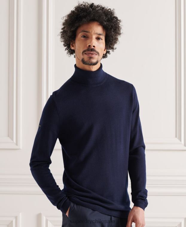 hombres Superdry Armada jersey de lana merina con cuello vuelto 2R68Z1346
