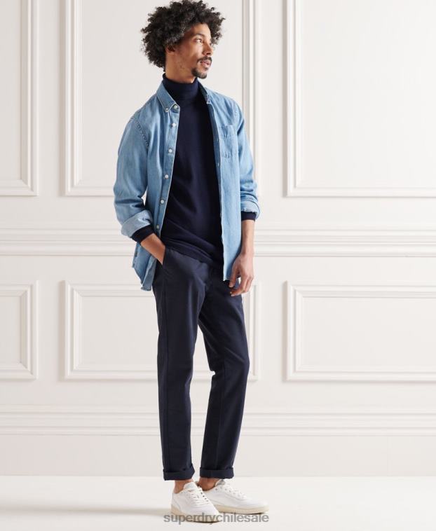 hombres Superdry Armada jersey de lana merina con cuello vuelto 2R68Z1346