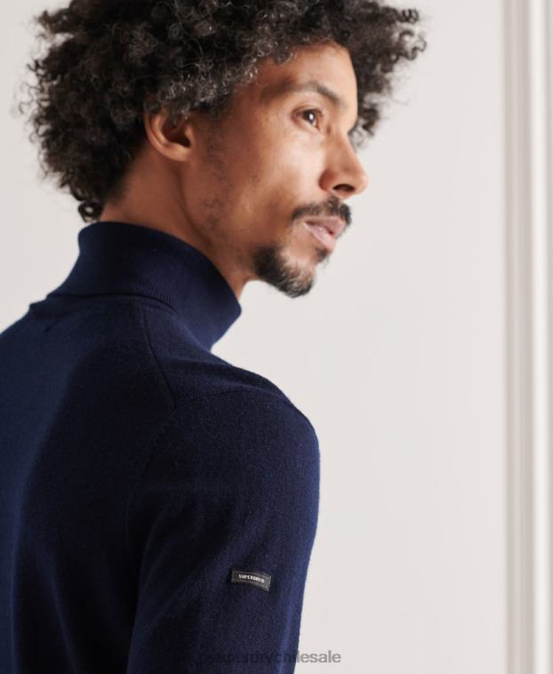 hombres Superdry Armada jersey de lana merina con cuello vuelto 2R68Z1346