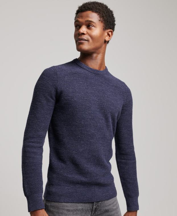 hombres Superdry Armada jersey de punto con textura vintage 2R68Z1249