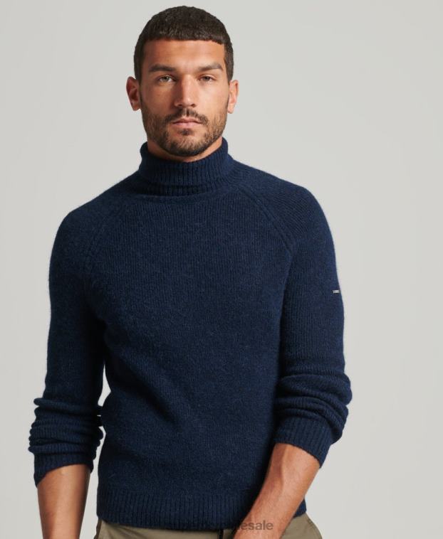 hombres Superdry Armada jersey grueso de alpaca con cuello vuelto 2R68Z1262