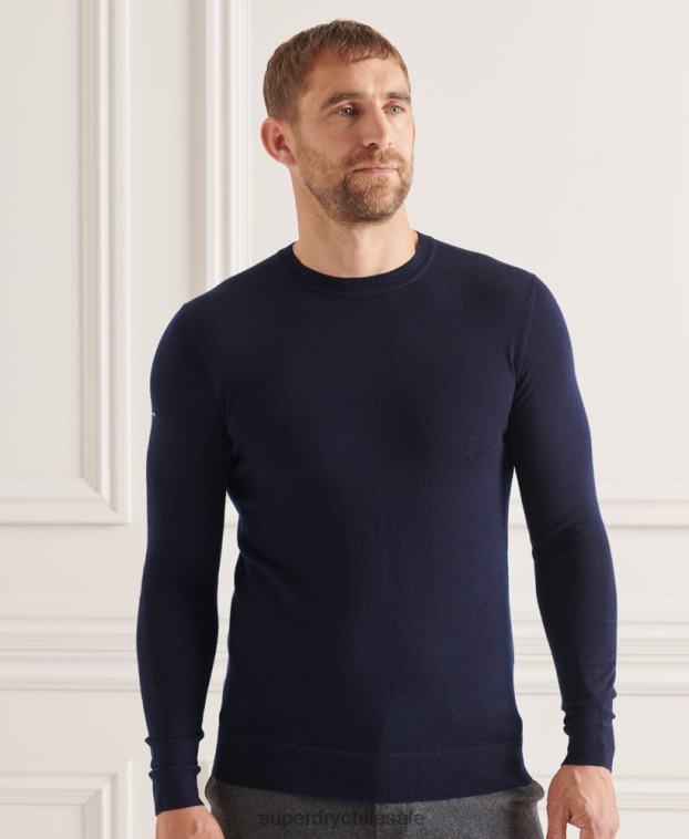 hombres Superdry Armada suéter con cuello redondo de lana merina de studios 2R68Z1308