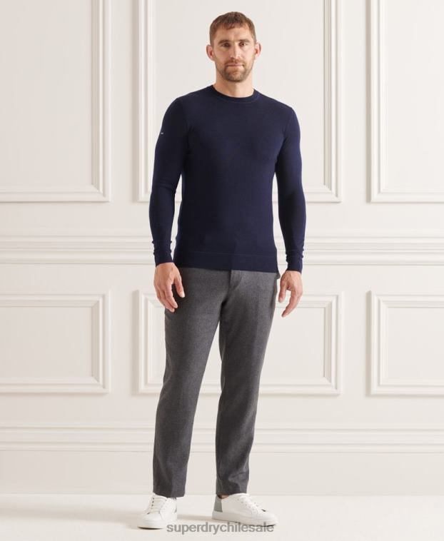 hombres Superdry Armada suéter con cuello redondo de lana merina de studios 2R68Z1308