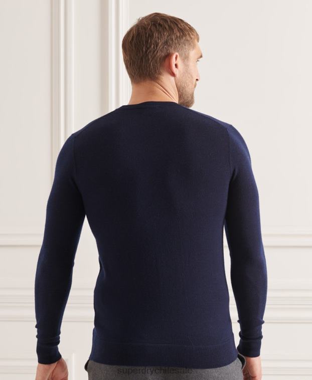hombres Superdry Armada suéter con cuello redondo de lana merina de studios 2R68Z1308