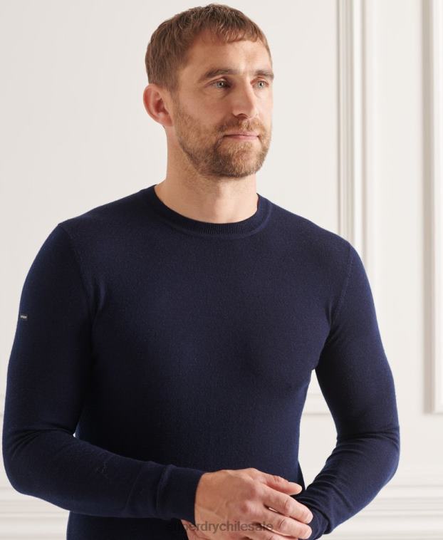 hombres Superdry Armada suéter con cuello redondo de lana merina de studios 2R68Z1308
