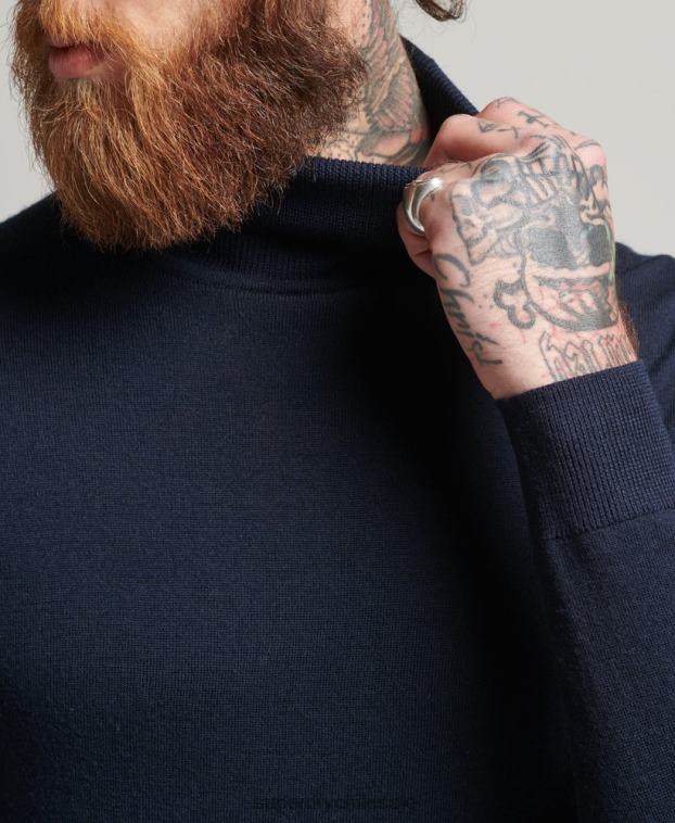 hombres Superdry Armada suéter con cuello vuelto de merino studios 2R68Z1274