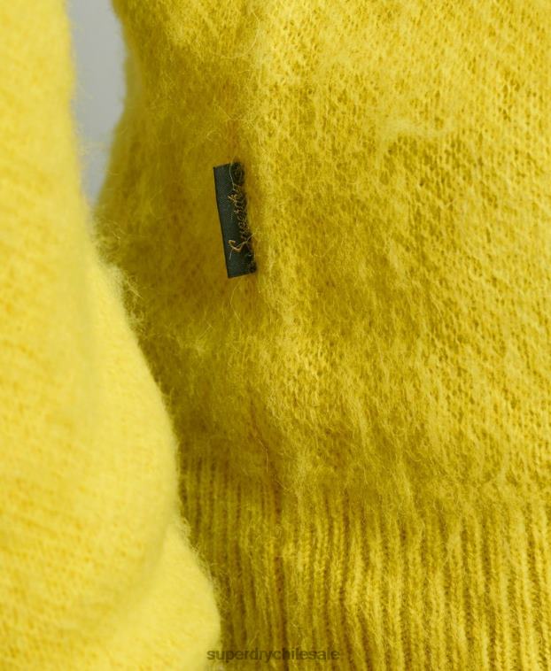 hombres Superdry amarillo suéter de punto cepillado 2R68Z5242
