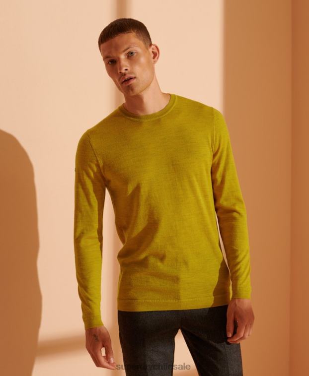 hombres Superdry amarillo suéter ligero de merino 2R68Z5303