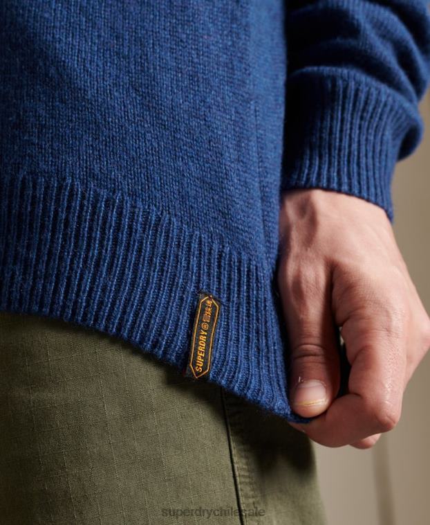 hombres Superdry azul oscuro suéter harlo crew 2R68Z5284